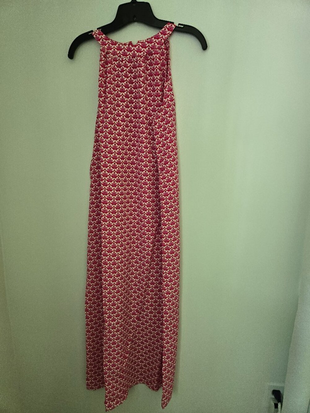 Halter Neck Maxi Dress –Sleeveless Geometric Print Flowy-Miduo Women’s Bohemian